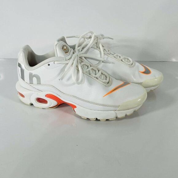 Nike Other - Nike Air Max Plus TN SE Big Logo White Silver Orange AR0005 100 7y